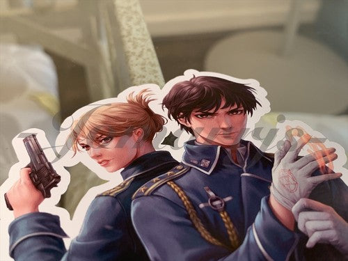 Fullmetal Alchemist - Anime - Roy Mustang & Riza Hawkeye Sticker Decal manga