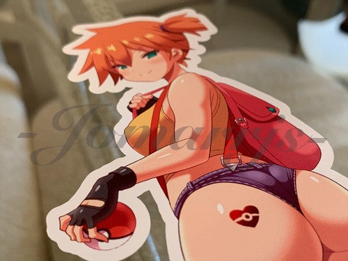 Pokemon - Anime Misty Kasumi Bikini Sun Fun Custom Sticker Decal Vinyl manga #2
