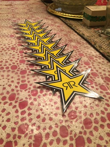 10 Authentic Rockstar Energy Drink Stickers Decal / Sign / Stars BMX Motocross