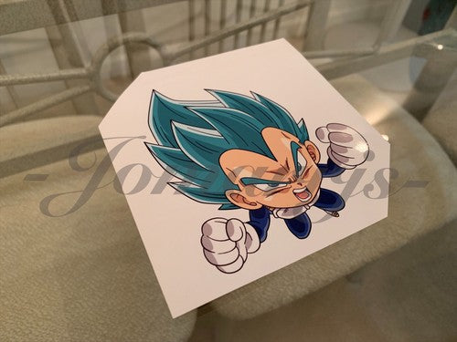 Dragon Ball Z Vegeta (g.) Blue Chibi Sticker Vinyl Sign Comic DBZ super saiyans