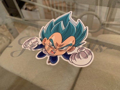 Dragon Ball Z Vegeta (g.) Blue Chibi Sticker Vinyl Sign Comic DBZ super saiyans