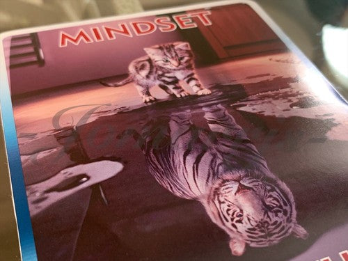 Motivational “Mindset Is Everything” Inspiring Tiger Cat Sticker Decal wall art