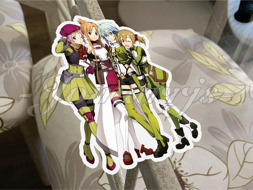 Sword Art Online Anime Asuna Lisbeth Silica Sinon Group Custom Sticker SAO