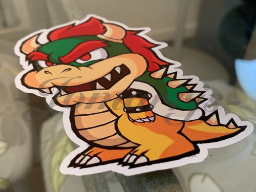 Super Mario - Anime - Bowser Chibi Custom Sticker Decal Vinyl #1 nintendo galaxy