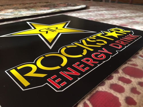 Authentic Rockstar Energy Drink Window Sign Plaque Decals Stickers Monster Rare