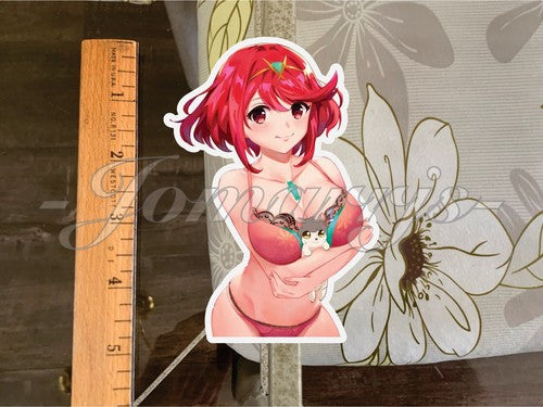 Xenoblade Anime Pyra Homura "Puppy" Lingerie Sticker bikini #c waifu ecchi oppai