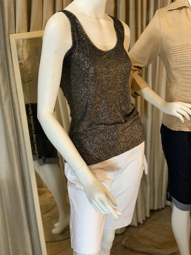 NWT Olivia Sky Women's Silver Metallic Shimmer Tank Sz M