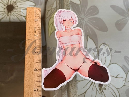 RWBY - Anime - Weiss Schnee Bikini Sun Fun Custom Sticker Decal manga sexy a.