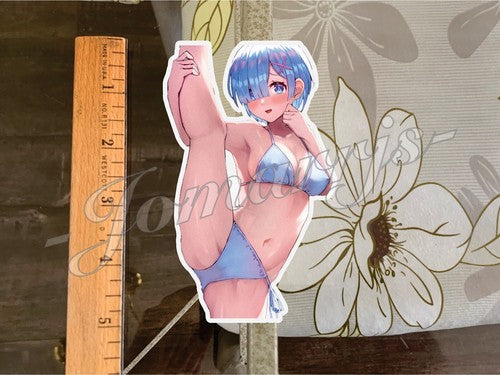 Re:Zero Anime Rem Bikini Sun Fun Custom Sticker Pin up slap ecchi waifu oppai
