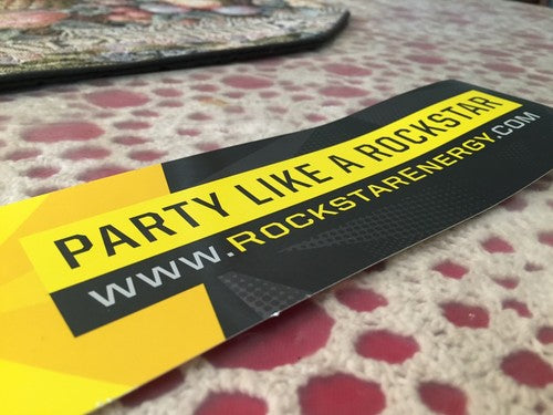 3 New Rockstar Energy Drink 13.5"x2.5" Bumper Stickers / Decals / Signs -- Rare