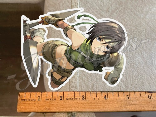 Final Fantasy Anime Yuffie Kisaragi Custom Sticker Decals Vinyl ff 7 anime vii f