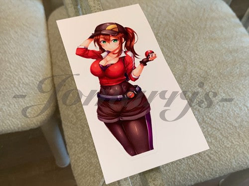 Pokemon - Anime - Hilda Touko Custom Sticker Decal Vinyl manga b.