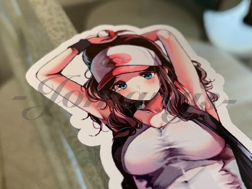 Pokemon - Anime - Hilda Touko Custom Sticker Decal Vinyl manga c.