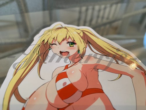 Fate - Anime - Nero Claudius Red Saber “Wink” Bikini Sun Fun Vinyl Sticker manga