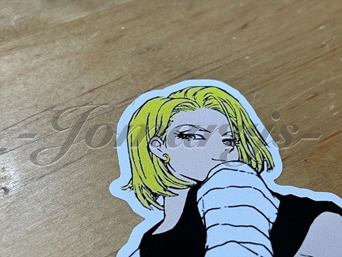Dragon Ball Z Anime Android 18 Sticker Decal Custom slap pinup girl lewd dbz 6