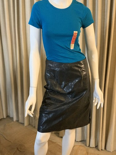 Halogen Black Genuine Luxury Fine Leather Lined Skirt Sz 10 NWT MSRP $228