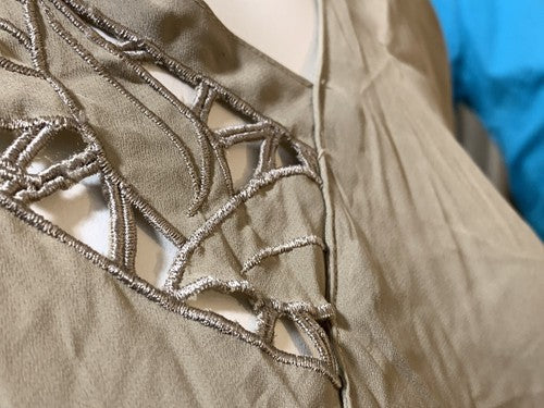 Vintage Tess Shirt Paris Milano Tan Beige Dress Shirt Classy