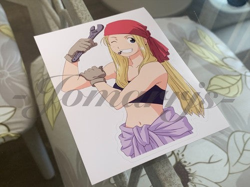 Fullmetal Alchemist Anime - Winry Rockbell Custom Colored Sticker Decal manga