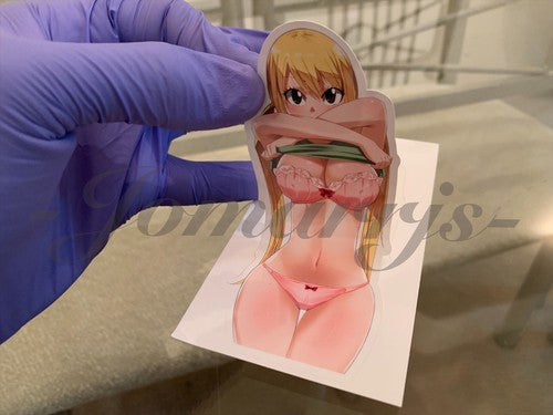 Fairy Tail - Anime Lucy Heartfilia “Disrobe” Lingerie Sticker Vinyl Bikini manga