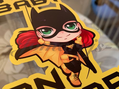 Custom Batgirl Baby or Kid on Board Sticker Chibi Cute bat girl dc comics Batman