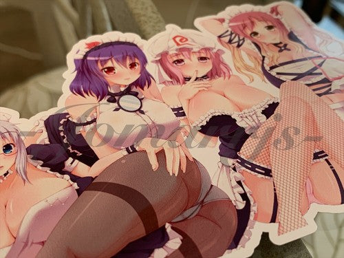 Touhou Anime Eirin, Kanako, Yuyuko, Byakuren, Yukari Custom Sticker Decal ecchi