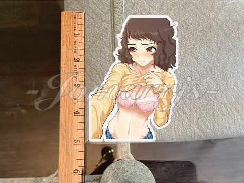 Persona 5 Anime Sadayo Kawakami Selfie Lingerie Sticker Vinyl manga 3 ecchi lewd
