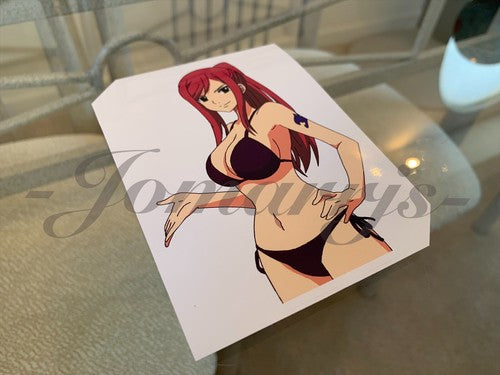 Fairy Tail - Anime - Erza Scarlet b. Bikini Sun Fun Sticker Vinyl Decal Sign