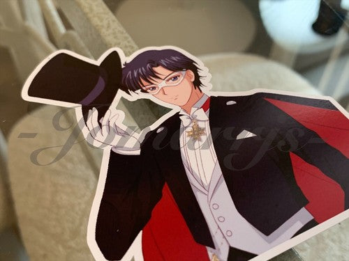 Sailor Moon - Anime - Tuxedo Mask Mamoru Chiba Custom Colored Sticker Decal