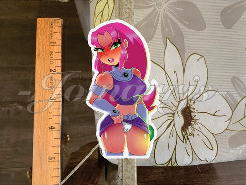 Teen Titans Starfire Custom Colored Sticker Decal ecchi pin up bikini lewd a