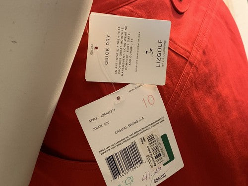 LIZGOLF BY LIZ CLAIRBORNE Women’s Red SHORTS SIZE 10 NWT