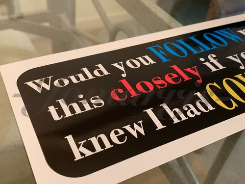 Funny Corona Tailgating Bumper Sticker Decal Back Up! Social Distancing #1