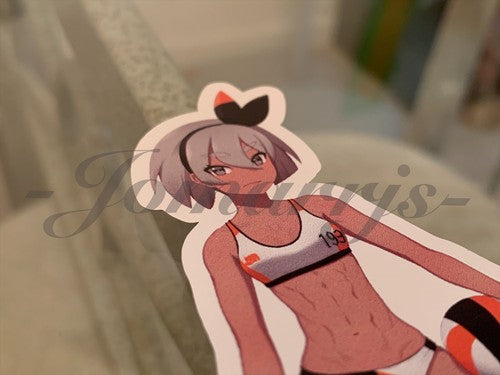 Pokemon - Anime - Bea Bikini Beach Volleyball Sun Fun Custom Sticker Decal 4
