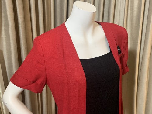 Dana Kay Red Black Sheath 2 Pc Set Dress Jacket Combo NWT MSRP $82