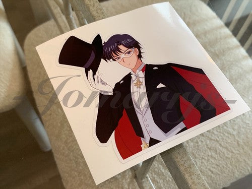 Sailor Moon - Anime - Tuxedo Mask Mamoru Chiba Custom Colored Sticker Decal