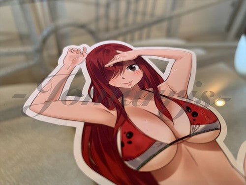 Fairy Tail - Anime - Erza Scarlet a. Bikini Sun Fun Sticker Vinyl Decal Sign