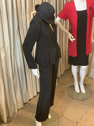 Laurence Kazar Vintage Sz 8 2 Pc 100% Silk Suit Set (M. Jackson Style) MSRP $298