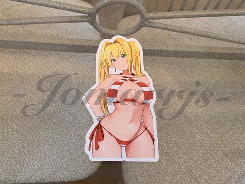 Fate - Anime - Nero Claudius Red Saber Bikini Sun Fun Vinyl Sticker manga laptop