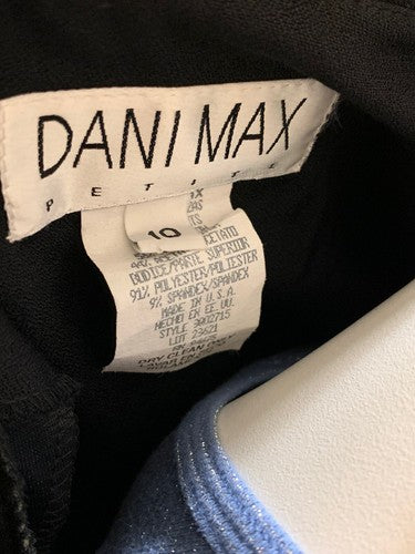 Dani Max Petite Vintage Dark Blue White Blazer Jacket Sz 10 NWT MSRP $99