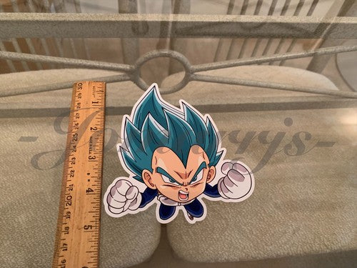 Dragon Ball Z Vegeta (g.) Blue Chibi Sticker Vinyl Sign Comic DBZ super saiyans