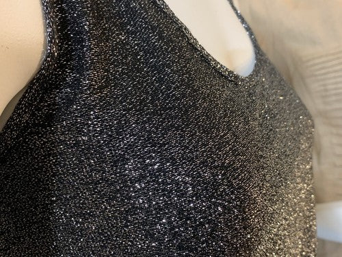 NWT Olivia Sky Women's Silver Metallic Shimmer Tank Sz M