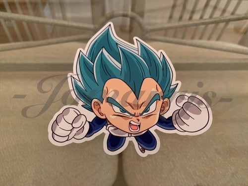 Dragon Ball Z Vegeta (g.) Blue Chibi Sticker Vinyl Sign Comic DBZ super saiyans