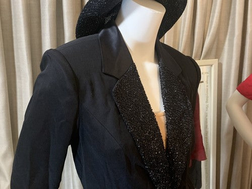 Laurence Kazar Vintage Sz 8 2 Pc 100% Silk Suit Set (M. Jackson Style) MSRP $298