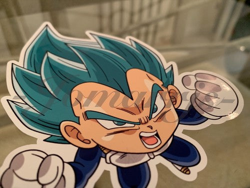 Dragon Ball Z Vegeta (g.) Blue Chibi Sticker Vinyl Sign Comic DBZ super saiyans