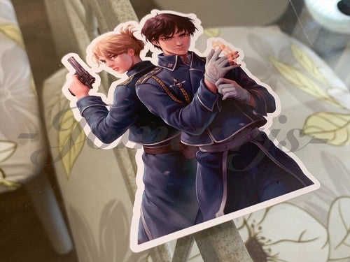 Fullmetal Alchemist - Anime - Roy Mustang & Riza Hawkeye Sticker Decal manga