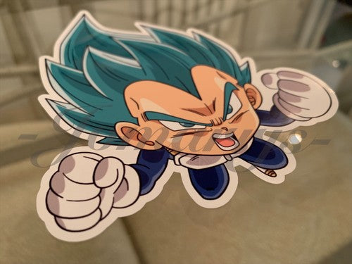 Dragon Ball Z Vegeta (g.) Blue Chibi Sticker Vinyl Sign Comic DBZ super saiyans