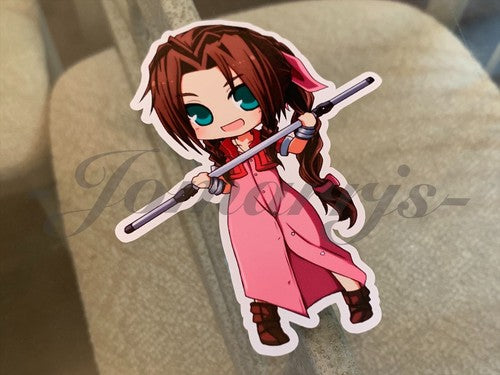Final Fantasy - Anime - Aerith Gainsborou Chibi Custom Sticker Decals #3 ff7