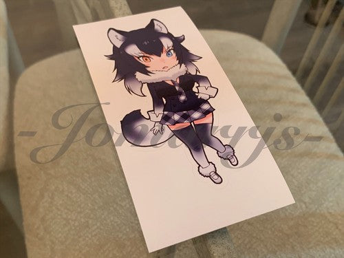 Kemono Friends - Anime - Gray Wolf Chibi Custom Sticker Decal Vinyl laptop a