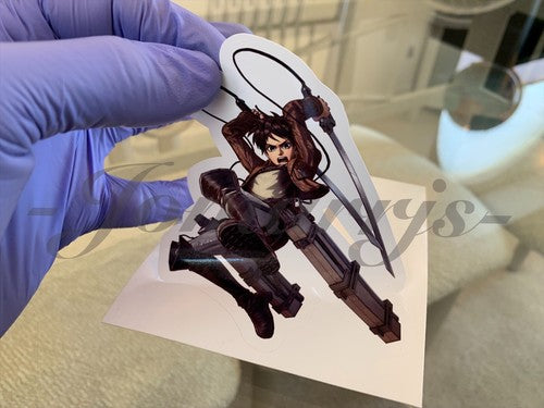 Attack on Titan - Anime - Eren Yeager Custom Sticker Decal Vinyl manga laptop