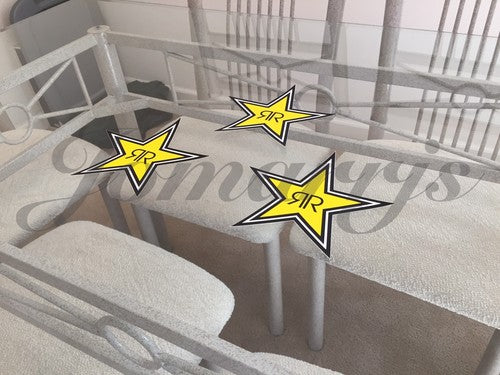 3 Authentic Rockstar Energy Drink Stickers Decal Logo BMX Motocross Racing