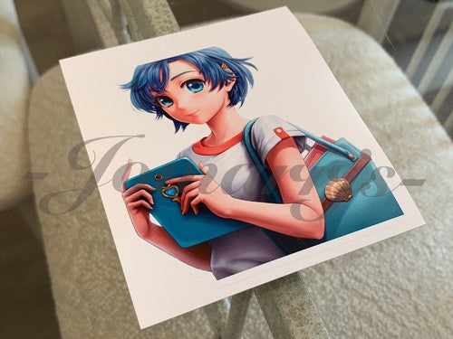 Sailor Moon - Anime - Sailor Mercury Mizuno Ami Custom Colored Sticker Decal